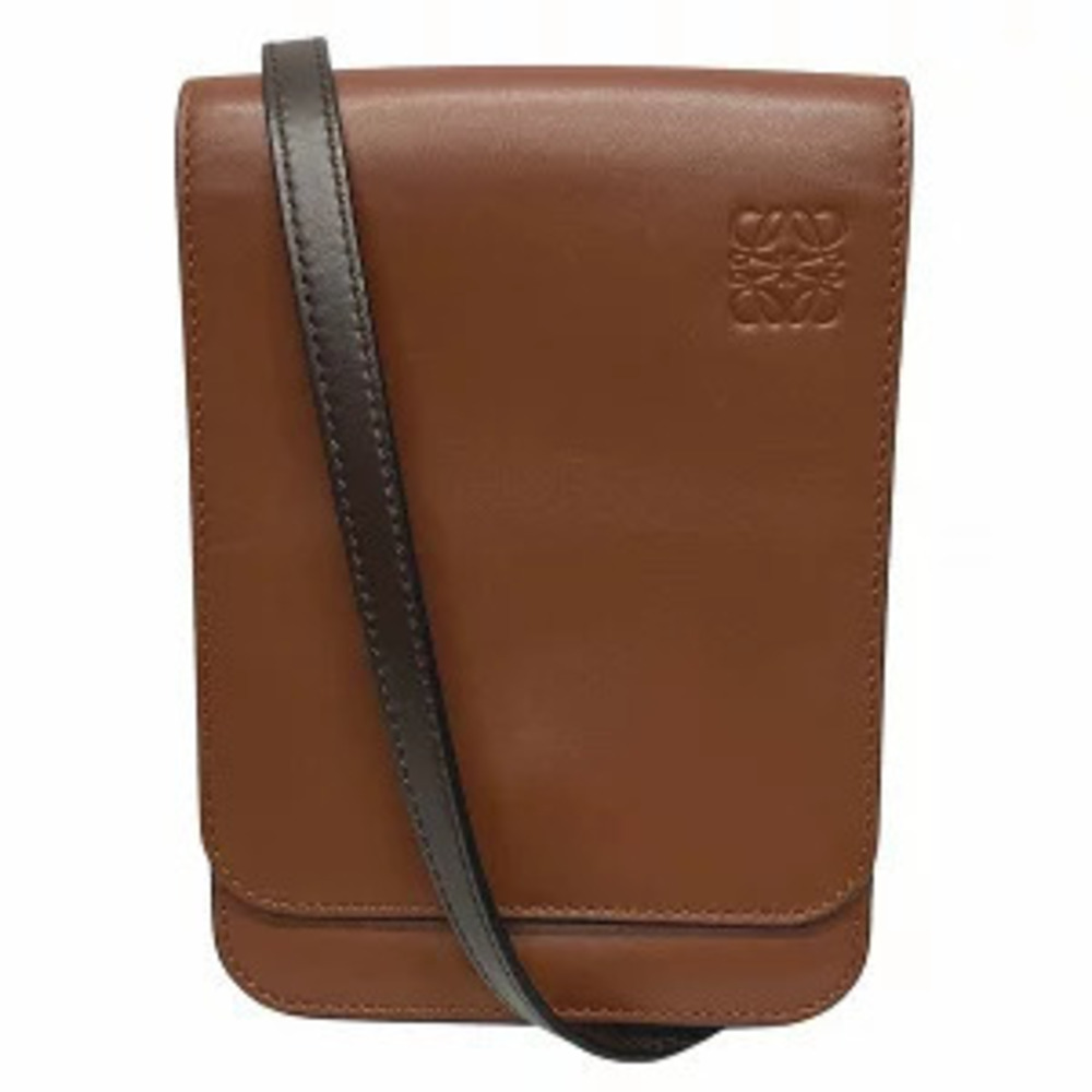 Loewe Anagram Flat Gusset Brown Shoulder Bag